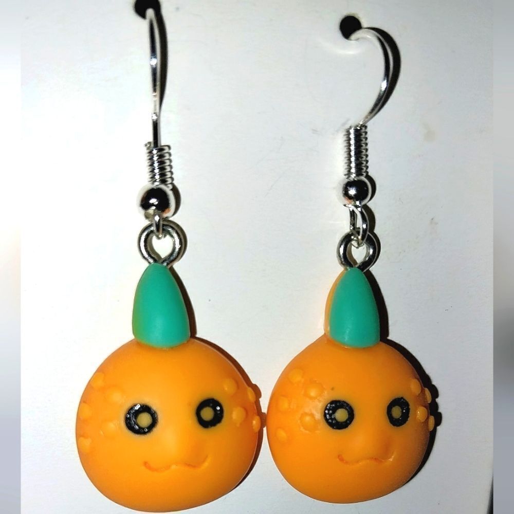 Pumpkin Head Super Cute Festive Holiday Earrings - Picture 4 of 5